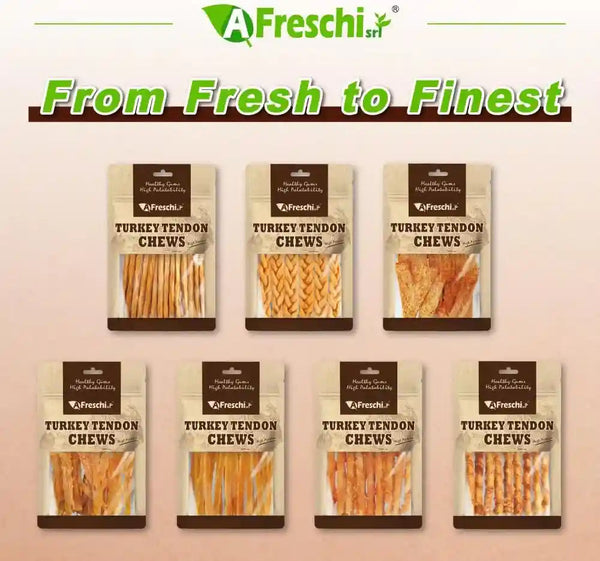 Afreschi Turkey Tendons Dog Treats, Braided Sticks, 3.5 Oz | Rawhide-Free Puppy Chews7