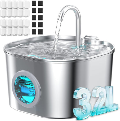 Cat Water Fountain Stainless Steel: Pet Fountains for Cats/Dog Indoor Automatic Waterer Bowls for Drinking Small Animal Water Dispenser Metal Pets Watering Faucet Bottle Auto Kitty Watering Supplies12