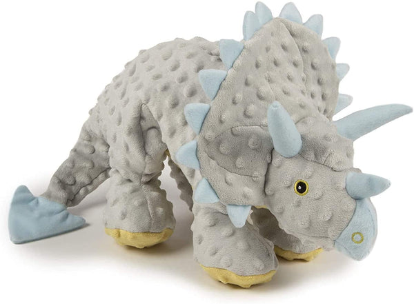 Godog Dinos Frills Squeaky Plush Dog Toy with Chew Guard Technology, Durable Fabric & Squeaker for Active Play, Gray, Large12
