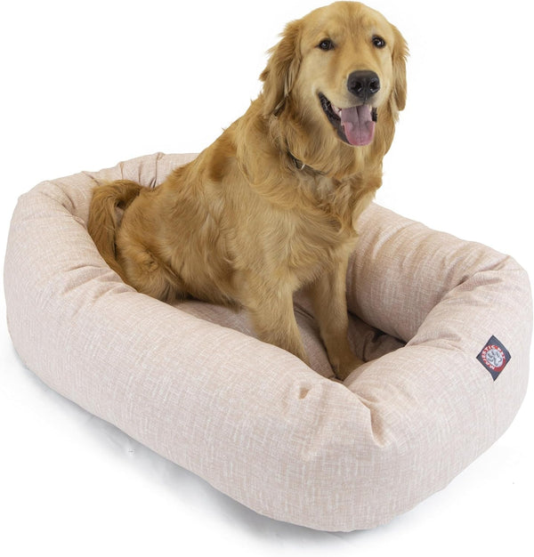 Majestic Pet 40 Inch Bagel Calming Dog Bed Washable – Cozy Soft round Dog Bed with Spine Support for Dogs to Rest Their Head - Fluffy Donut Dog Bed 40X29X9 (Inch) - round Pet Bed Large – Blue7