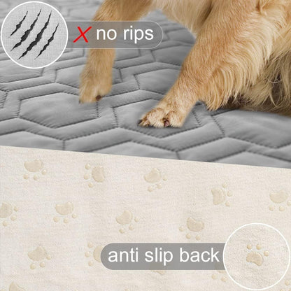 50X40 Inch Waterproof and Anti-Slip Dog Bed Cover and Pet Blanket Sofa Pet Bed Mat, Car Incontinence Mattress Protectors Furniture Couch Cover for Most Cats Dogs,Pets(Light Grey)4