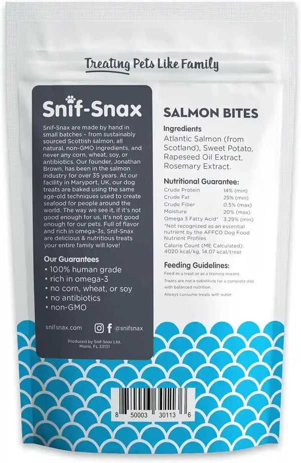 Snif-Snax Salmon Bites Dog Treats 3 Pack, All Natural Human-Grade Training Treats for Dogs, Healthy Grain-Free Puppy & Adult Rewards, Protein Rich Soft Salmon Snacks7