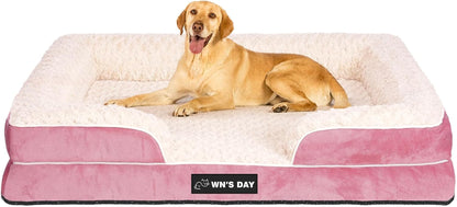 Orthopedic Dog Bed for Large Medium Sized, Washable Memory Foam Large Dog Bed, Medium Pet Sofa with Removable Cover, Washable Waterproof Pet Couch Beds(Grey, L)18