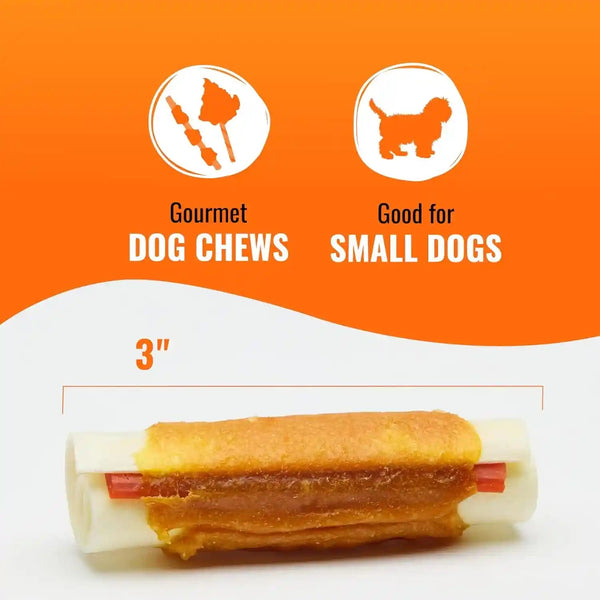 GOOD 'N' FUN Mini Rolls Long-Lasting Treat for Small Dogs, with Real Proteins, Beef Hide and Premium Chicken, Supports Dental Health, Mental Stimulation, 8 Oz4