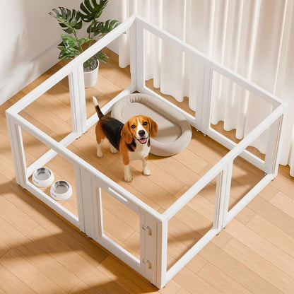 EVERFRONT Clear Acrylic Dog Playpen - Clear Dog Play Pen - Easy Assemble Acrylic Dog Playpen - Puppy Playpen, Cat Playpen, Small Animal Playpen, Dog Play Pen Indoors (24", 10 Panels)11