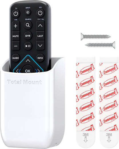 Drop-Free Remote Holder – Removable Adhesive Strips – White | Designed in the USA – Simply Put the Remote in – No Tricky Magnet Alignment Needed1