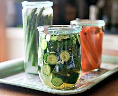 Tulip Jar - Sour Dough Starter Jars for Sourdough - 1 X  745 Large Clear Jar with Wide Mouth - 1 Liter Includes Glass Lid, Rubber Seal and Steel Clips5