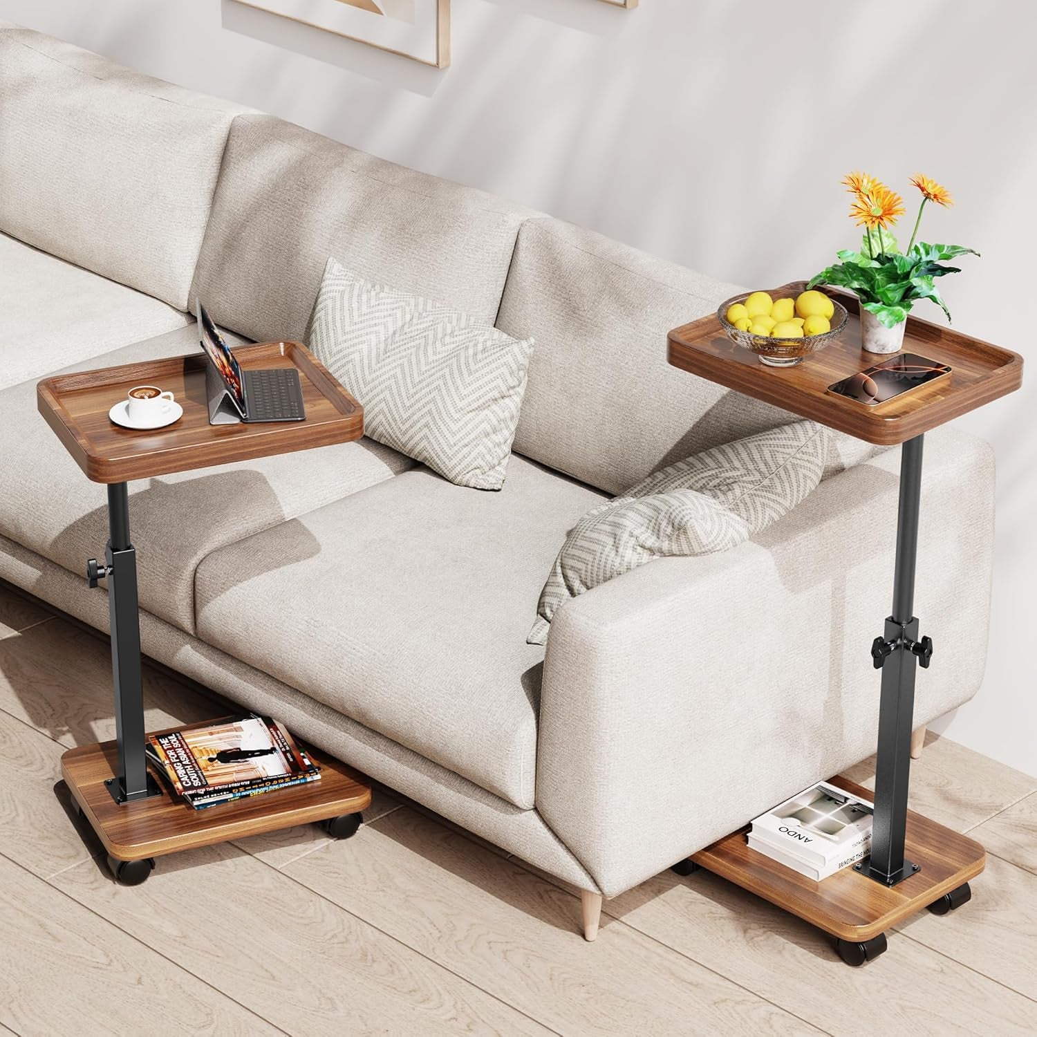 c-table-end-table-adjustable-height-360-swivel-tv-tray-table-for-small-spaces-side-tables-with-wheels-for-living-room-and-bedroom-bed-walnut