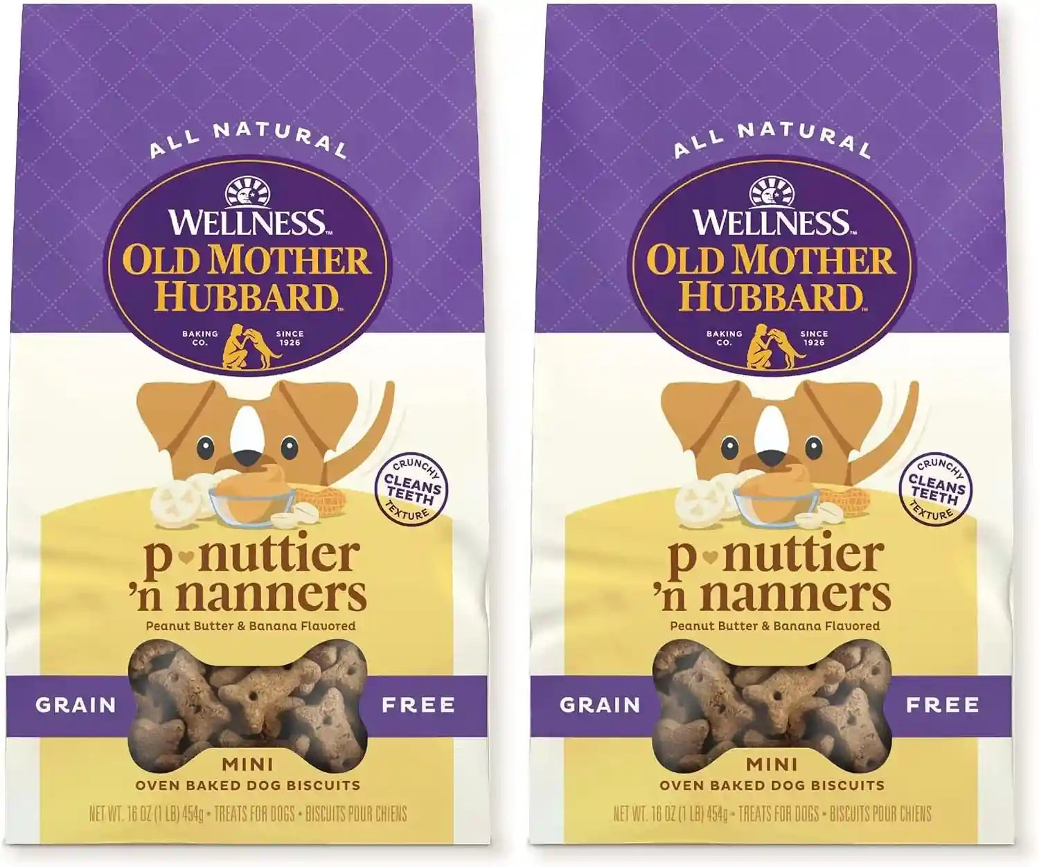 wellness-old-mother-hubbard-classic-grain-free-p-nuttiern-nanners-dog-biscuits-natural-training-treats-peanut-butter-and-banana-flavor-mini-size-16-oz-bag