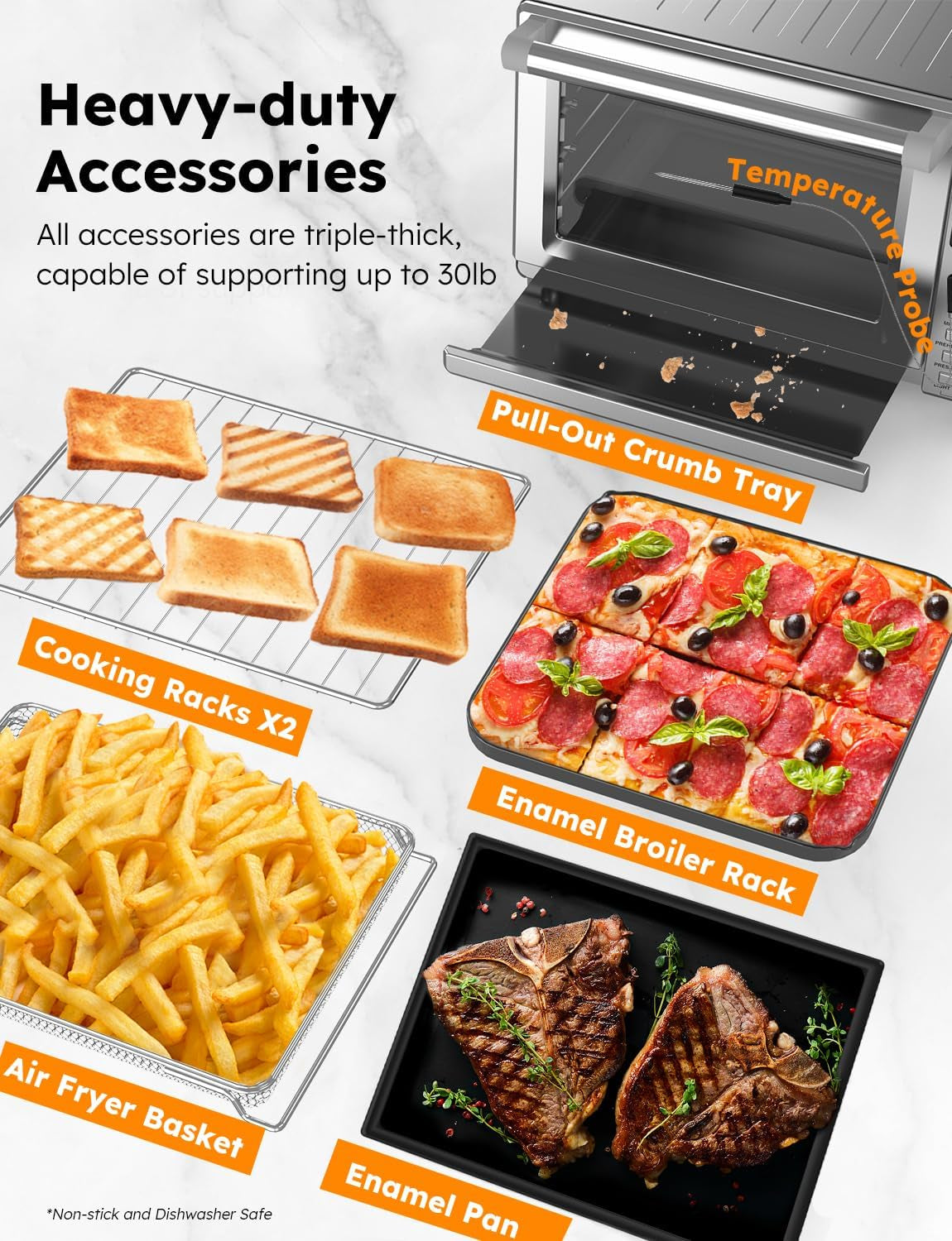 bravo-pro-smart-toaster-oven-countertop-true-air-fryer-combo-improved-convection-35-crispier-112-presets-customizable-pizza-zones-integrated-probe-pfas-free-30qt-stainless-steel