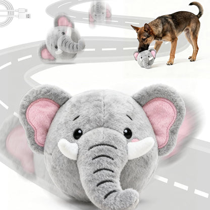 Interactive Dog Toys, Self Moving Dog Toy with Squeaky Bouncing Ball & Jumping Music Recording Mode, Rechargeable Vibrating Dogs Toy for Small Medium Large Dogs to Keep Them Busy (Elephant)1