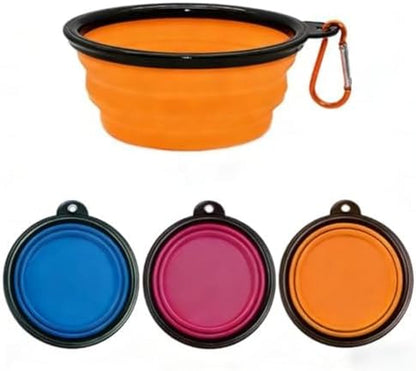 1Pc Collapsible Silicone Pet Feeder Portable Dog Travel Bowls, Water & Food Container with Carabiner Hook - Space-Saving Cat Bowl, Small 350Ml (12Fl Oz) (Blue)7