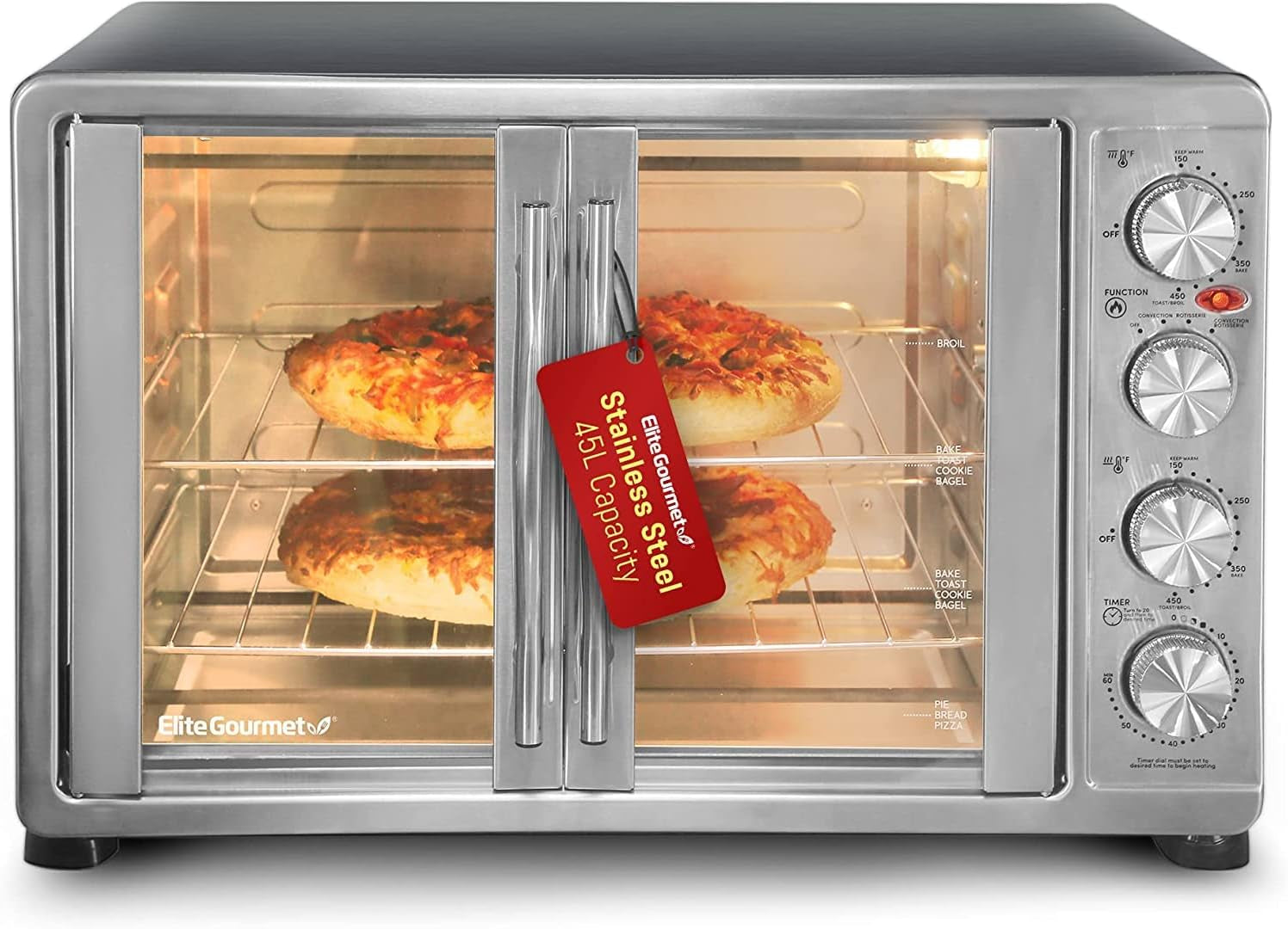 eto4510mx-french-door-convection-oven-47-5qt-stainless-steel-18-slice-capacity-4-control-knobs-for-bake-broil-toast-rotisserie-keep-warm-includes-2-x-14-pizza-racks