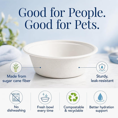 Kinn Kleanbowl Pet Bowl Stainless Steel Frame, 8 Oz (Pack of 1) | Compostable Refills, Spill-Proof Stable, Disposable, Easy Cleaning, No Plastic7