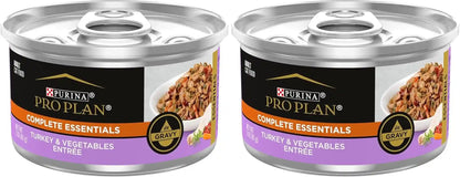 Purina Pro Plan Gravy, High Protein Wet Cat Food, COMPLETE ESSENTIALS Turkey & Vegetable Entree - (Pack of 24) 3 Oz. Pull-Top Cans10