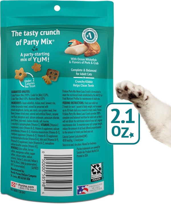 Purina Friskies Cat Treats, Party Mix Meow Luau Crunch - (Pack of 10) 2.1 Oz. Pouches7