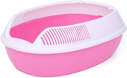 Dog Potty Training Toilet ﻿ Semi-Enclosed Cat Toilet Sand Basin Deodorizing Poop Supplies Super Extra Large Litter Box(Pink)1