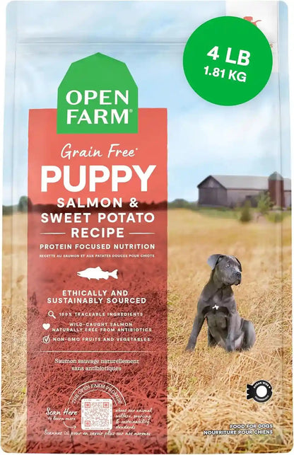 Open Farm Ancient Grains Dry Puppy Food, Chicken & Salmon Kibble, 4Lb Bag | All Puppies, All Breed Sizes, Protein-Rich & Nutrient Dense, 100% Traceable Ingredients, Non-Gmo Fruits & Veggies.6