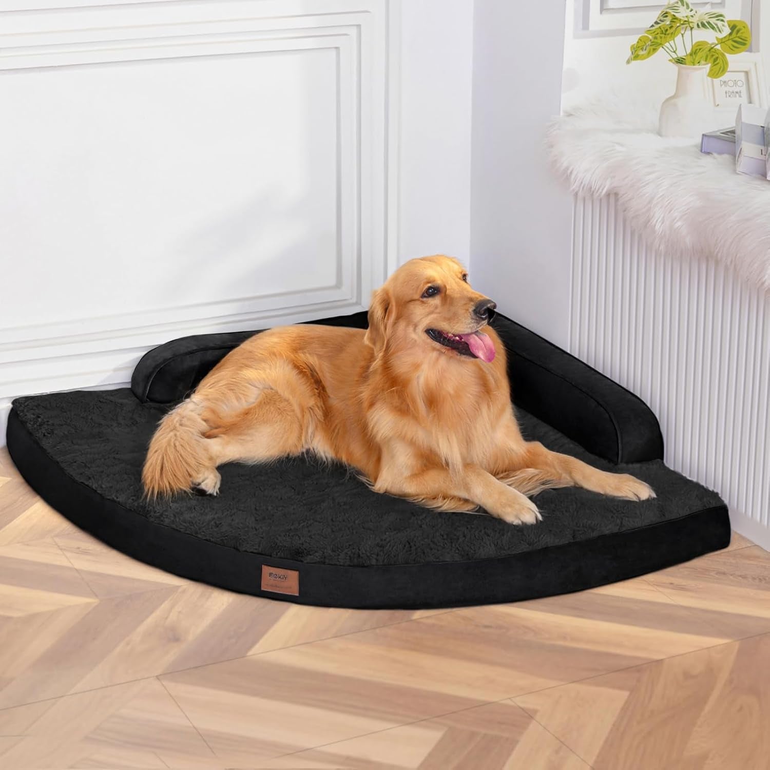 mekiy-orthopedic-waterproof-dog-bed-with-sides-for-extra-large-sizes-dogs-egg-crate-foam-waterproof-liner-anti-slip-bottom-space-saving-perfect-for-corners-and-sofa-edges-40-x-40-inch