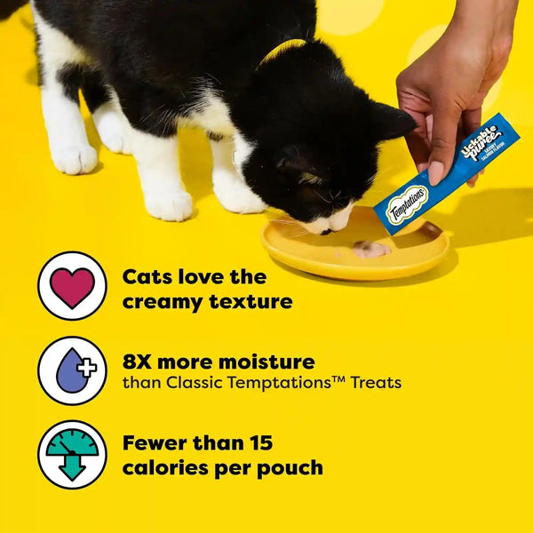 Temptations Creamy Puree Squeezable Lickable Cat Treats, Wet Cat Treats with Salmon, 0.42 Oz. Tubes, 24 Count - Packaging May Vary3