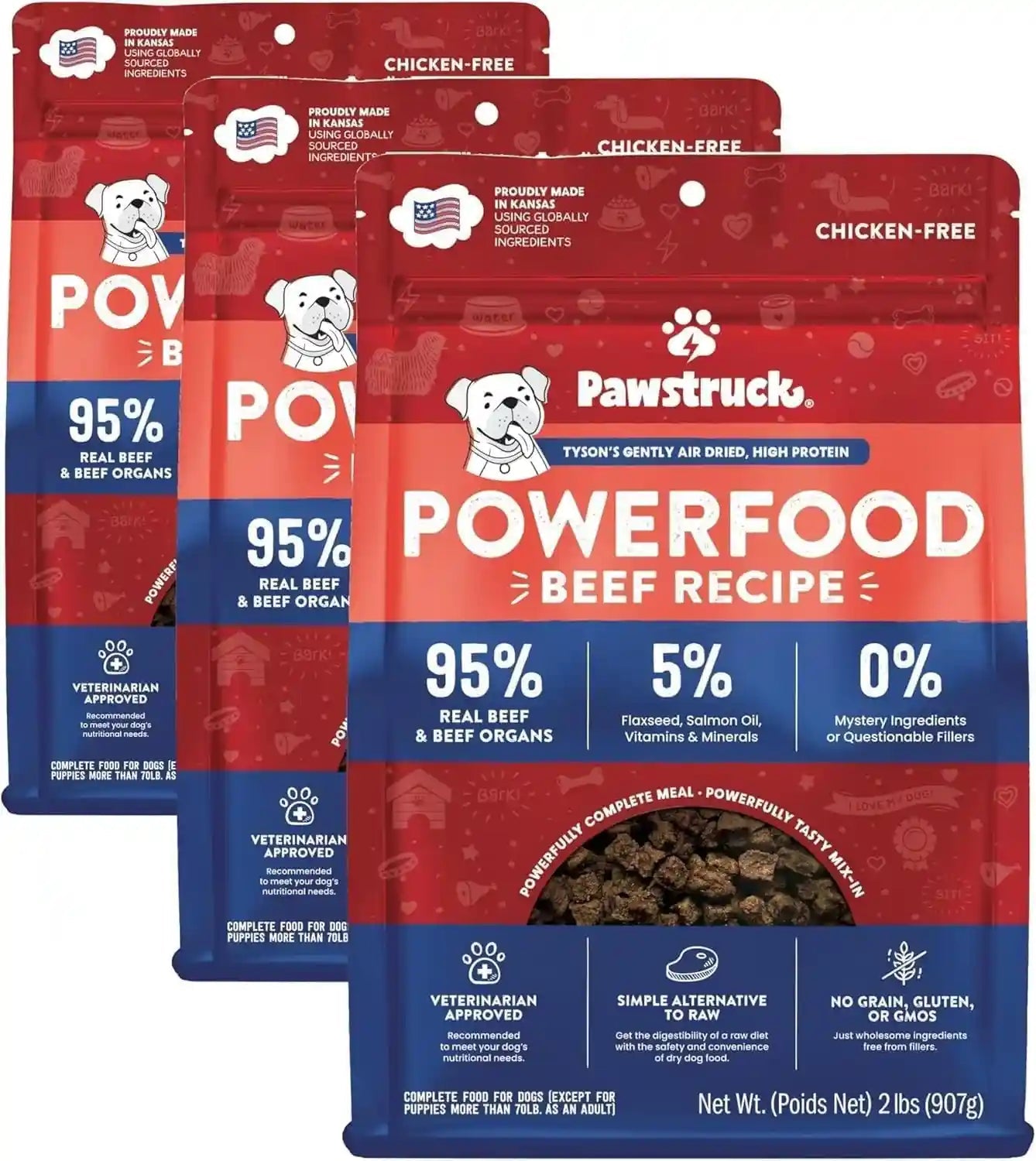 pawstruck-air-dried-dog-food-with-real-beef-grain-free-made-in-usa-non-gmo-vet-recommended-high-protein-limited-ingredient-full-feed-for-all-breeds-ages-2lb-bag