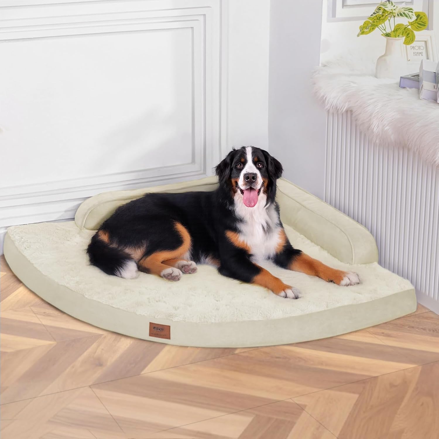 mekiy-orthopedic-waterproof-dog-bed-with-sides-for-extra-large-sizes-dogs-egg-crate-foam-waterproof-liner-anti-slip-bottom-space-saving-perfect-for-corners-and-sofa-edges-40-x-40-inch