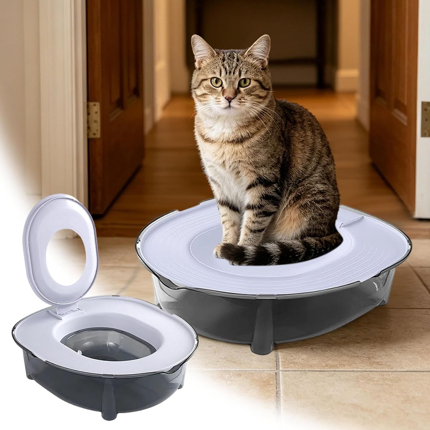 cat-toilet-training-kit-portable-litter-box-with-flushable-design-odor-control-and-anti-splash-large-thickened-pp-material-for-kittens-and-cats-grey