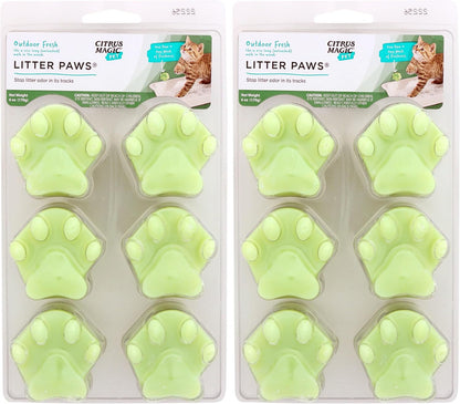 Citrus Magic Pet Odor Control Paws for Litter Boxes, Outdoor Fresh, 6-Count, 6 Count (Pack of 1)6
