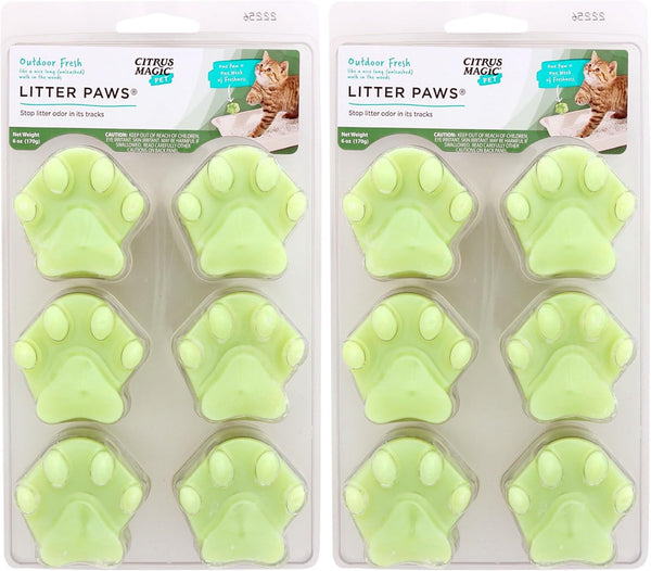Citrus Magic Pet Odor Control Paws for Litter Boxes, Outdoor Fresh, 6-Count, 6 Count (Pack of 1)6