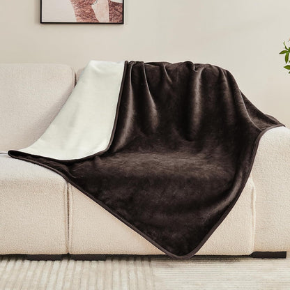 Waterproof Blanket 60"X80" for Adults, Reversible Waterproof Bed Cover for Dogs Cats Pets, Soft Leakproof Blanket for Bed Couch Sofa Furniture Protector, Dusty Pink/Off White14