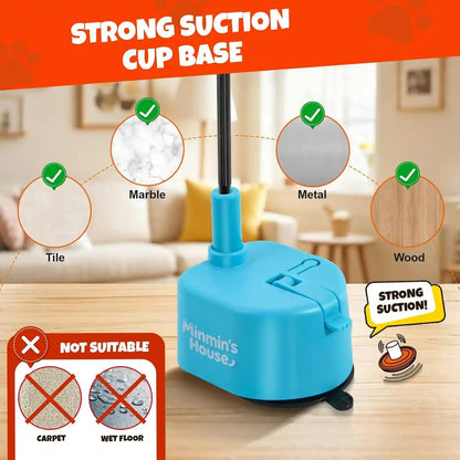 Interactive Cat Toys for Indoor Cats, 360° Flying Automatic Cat Toy, Blue | Rechargeable, Strong Suction Base, Self-Play & Handheld, Electric Spin Game Enrichment Toy, Long Kitty Wand for Bored Cats5