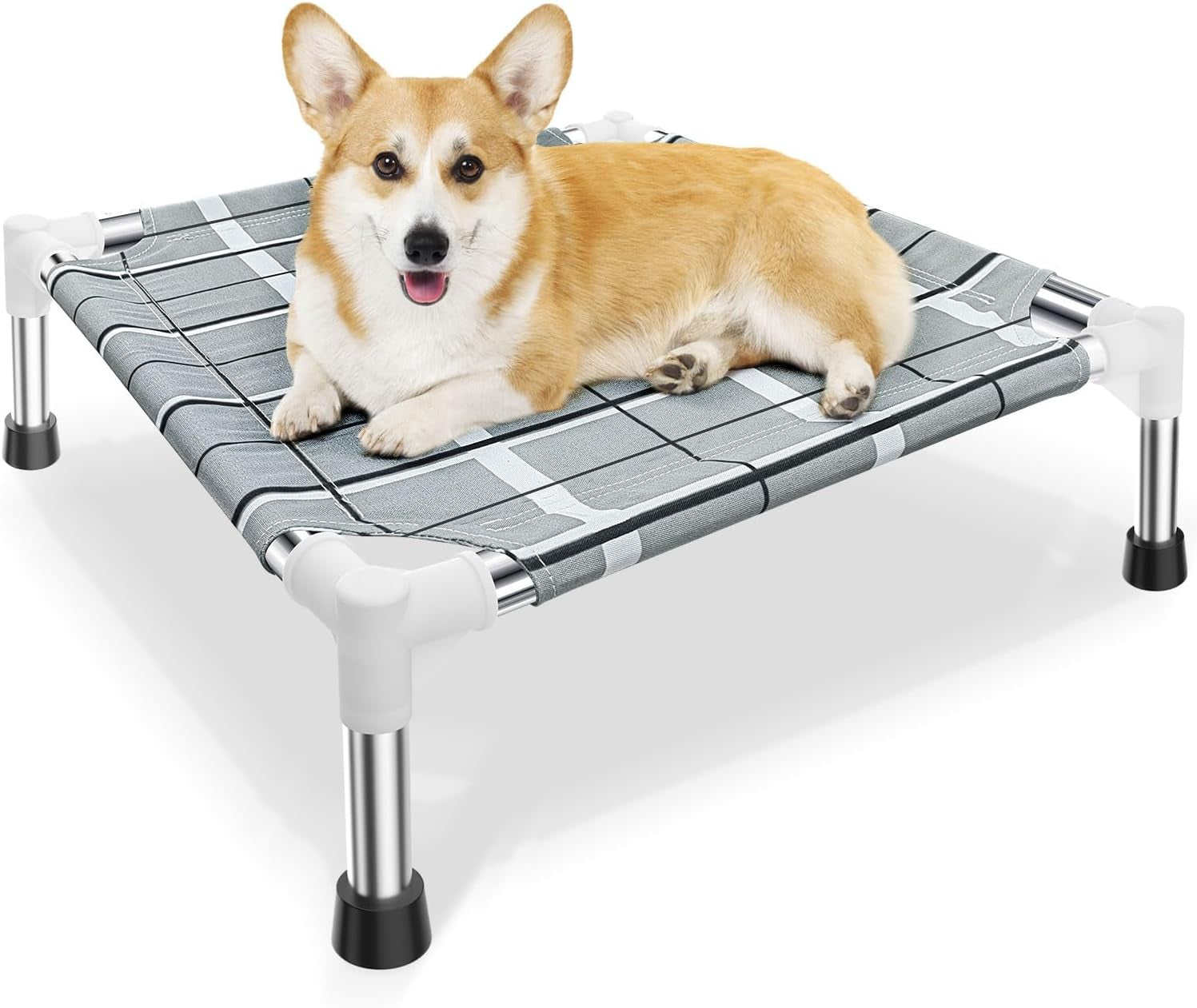 elevated-dog-bed-raised-cooling-lifted-dog-cot-for-indoor-outdoor-cooling-breathable-outside-portable-dog-hammock-bed-for-small-pet-non-slip-feet-stainless-steel-frame