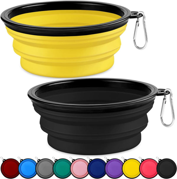 Collapsible Dog Bowls-2 Pack Large Size for Large/Medium Dogs, Pet Travel Water Bowl, Dogs Cat Portable Water Bowl, Dog Pet Feeding Watering Dish Outdoor Hiking Parking Traveling with 2 Carabiners9
