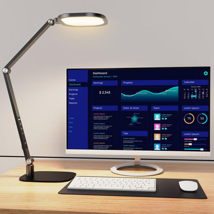 LED Desk Lamp for Home Office, Soft Edge-Lit Design - Modern Style | Eye-Caring Diffused Light, Professional Computer Light for Reading, Crafts & Zoom, Dimmable with 30 Modes, Memory & Timer1