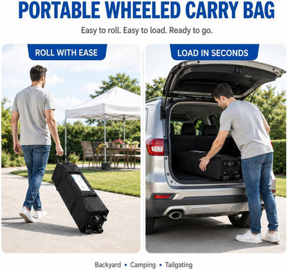 Yaheetech 10X10 Pop up Canopy Tent 1-Button One Person Quick Setup, White | Portable Easy Set-Up Commercial Gazebo Equipped with Wheeled Bag & 4 Sandbags, Fit for Home Party and Outdoor Events7
