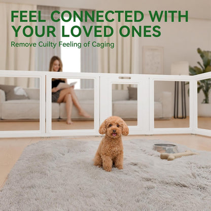 EVERFRONT Clear Acrylic Dog Playpen - Clear Dog Play Pen - Easy Assemble Acrylic Dog Playpen - Puppy Playpen, Cat Playpen, Small Animal Playpen, Dog Play Pen Indoors (24", 10 Panels)3