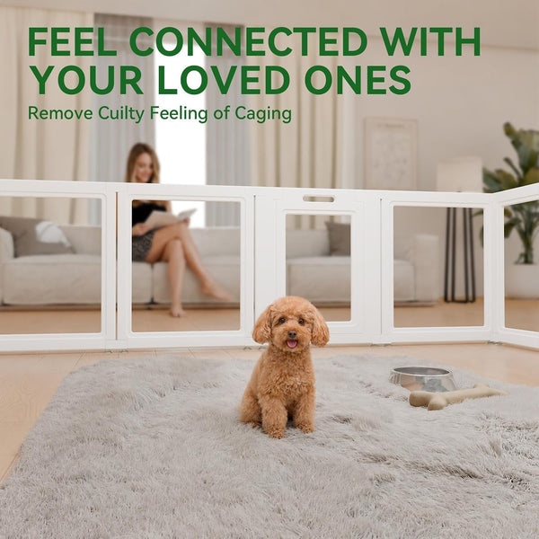 EVERFRONT Clear Acrylic Dog Playpen - Clear Dog Play Pen - Easy Assemble Acrylic Dog Playpen - Puppy Playpen, Cat Playpen, Small Animal Playpen, Dog Play Pen Indoors (24", 10 Panels)3