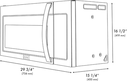 ZLINE 30" 1.5 Cu. Ft. over the Range Microwave in Black Stainless Steel with Traditional Handle and Set of 2 Charcoal Filters (MWO-OTRCFH-30-BS)8