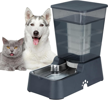 Automatic 5.4L/1.4Gal Pet Waterer, Pet Automatic Dog Water Dispenser Gravity Stainless Steel Water Feeder, Large Capacity Feeding Bowls for Cats and Medium & Large-Sized Dogs1