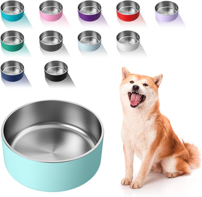 WENBOKMIN Dog Bowl, Stainless Steel Food and Water Bowl, 40Oz, Blue | Non Slip Quiet Bottom, Easy to Clean, Dishwasher Safe15
