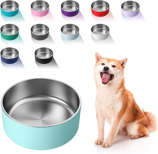 WENBOKMIN Dog Bowl, Stainless Steel Food and Water Bowl, 40Oz, Blue | Non Slip Quiet Bottom, Easy to Clean, Dishwasher Safe15