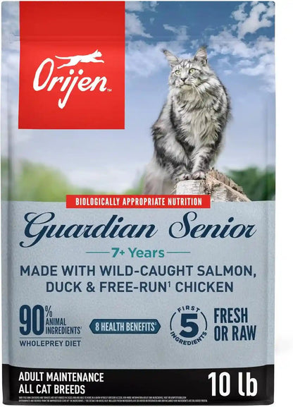 ORIJEN Guardian 8 Grain Free WHOLEPREY Dry Cat Food 4Lb. Bag | 90% Animal Ingredients, Freeze Dried, Fresh or Raw Ingredients, Grain Free, Omega-3 Fatty Acids, Skin & Coat, Immune Support10