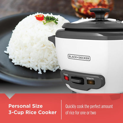 BLACK+DECKER 4-Slice Toaster Oven, TO1313SBD, Even Toast, 4 Cooking Functions Bake, Broil, Toast & 3-Cup Rice Cooker, RC503, 1.5-Cup Uncooked Rice, Steaming Basket7
