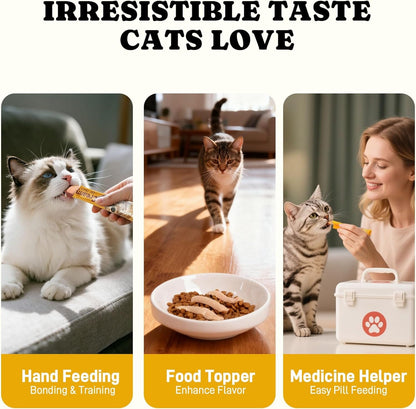 Lickable Cat Treats, Creamy Puree, Variety Pack, 48 Tubes, 0.5Oz | High Moisture Hydrating, Squeeze Tubes, Grain-Free, Omega Oils & Vitamin E, Skin & Coat Health, Digestive and Immune Support5
