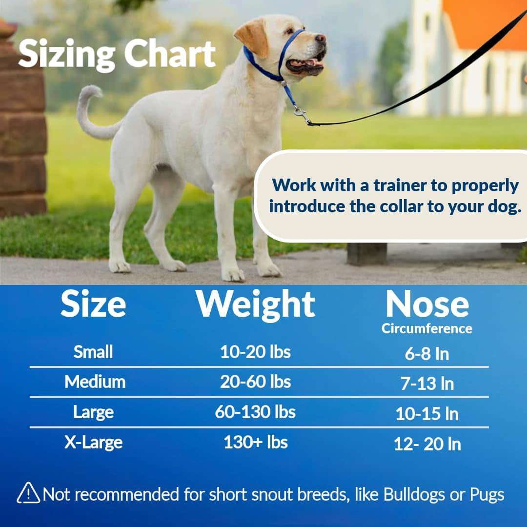 headcollar-for-dogs-extra-soft-padded-reflective-no-pull-dog-collar-gentle-leader-for-dogs-with-durable-nylon-leash-padded-handle-navy-blue-large