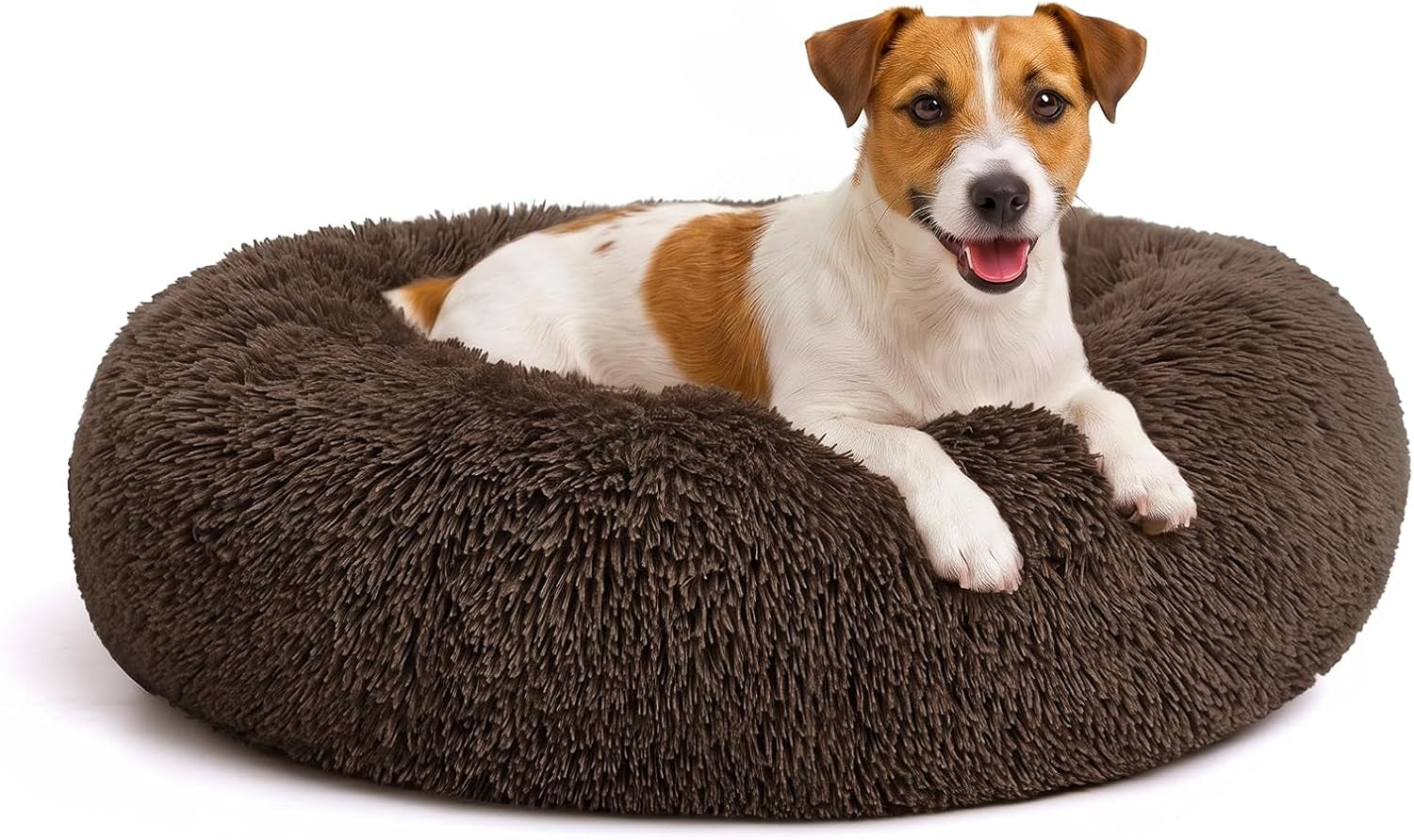 mixjoy-orthopedic-dog-bed-comfortable-donut-cuddler-round-pet-beds-ultra-soft-washable-dog-and-cat-cushion-20-23-30-23-brown