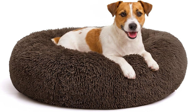 MIXJOY Orthopedic Dog Bed Comfortable Donut Cuddler round Pet Beds Ultra Soft Washable Dog and Cat Cushion (20''/23''/30'') (23'', Brown)25