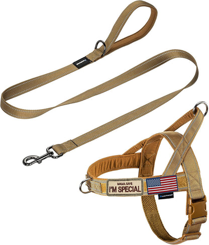Annchwool No Pull Dog Harness with Soft Padded Handle,Reflective Strip Escape Proof and Quick Fit to Adjust Dog Harness,Easy for Training Walking for Small & Medium and Large Dogs(Brown,L)9