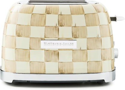 MACKENZIE-CHILDS 2-Slice Toaster, Decorative Toaster for Kitchen, Brown-And-White Mocha Check1