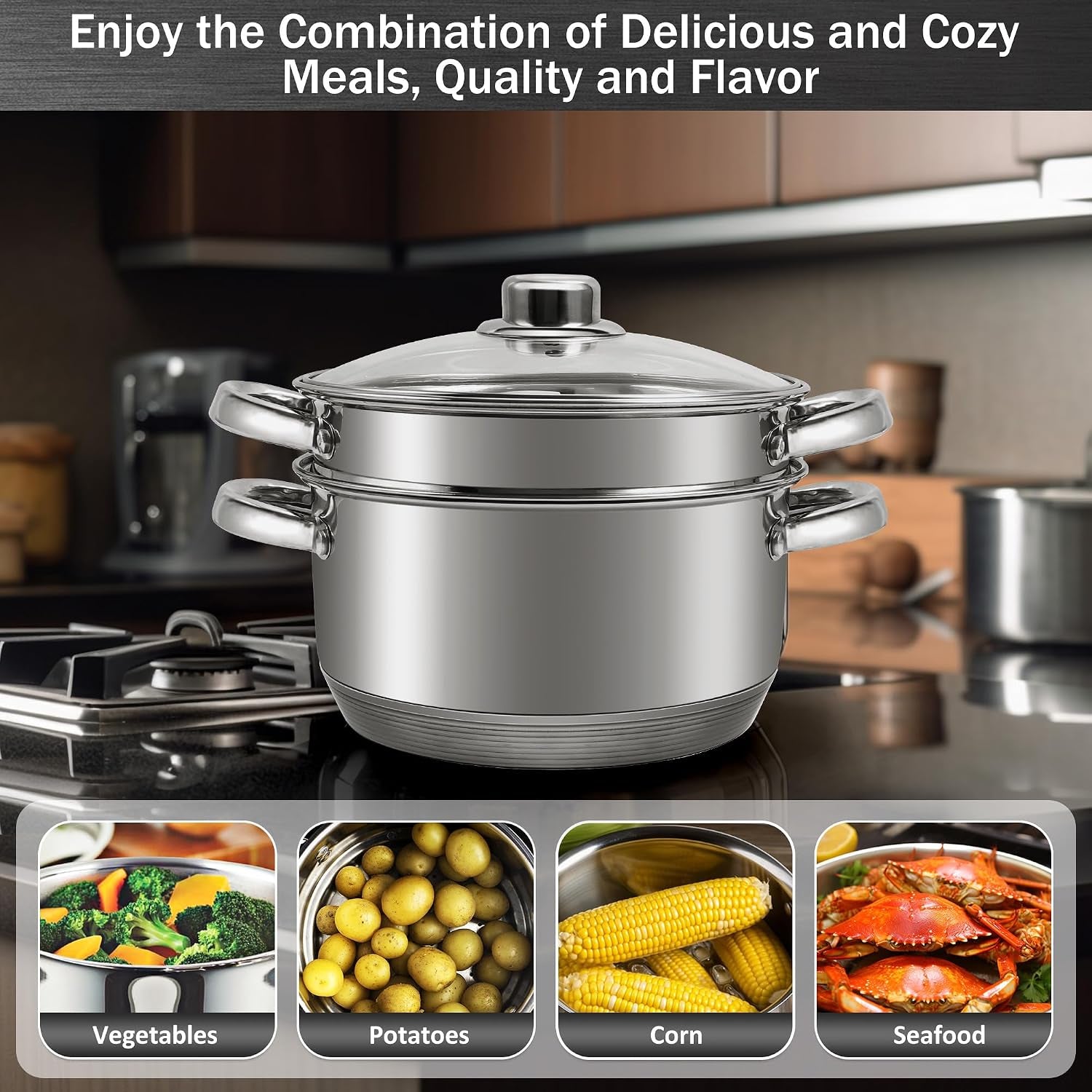 ®-4-quart-18-10-stainless-steel-tri-ply-stockpot-and-steamer-with-tempered-glass-lid-multipurpose-steamer-pot-compatible-with-all-cooktops-non-toxic-soup-pot-oven-dishwasher-safe-silver